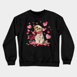 Shih Tzu Hearts Love Happy Valentine's Day Crewneck Sweatshirt